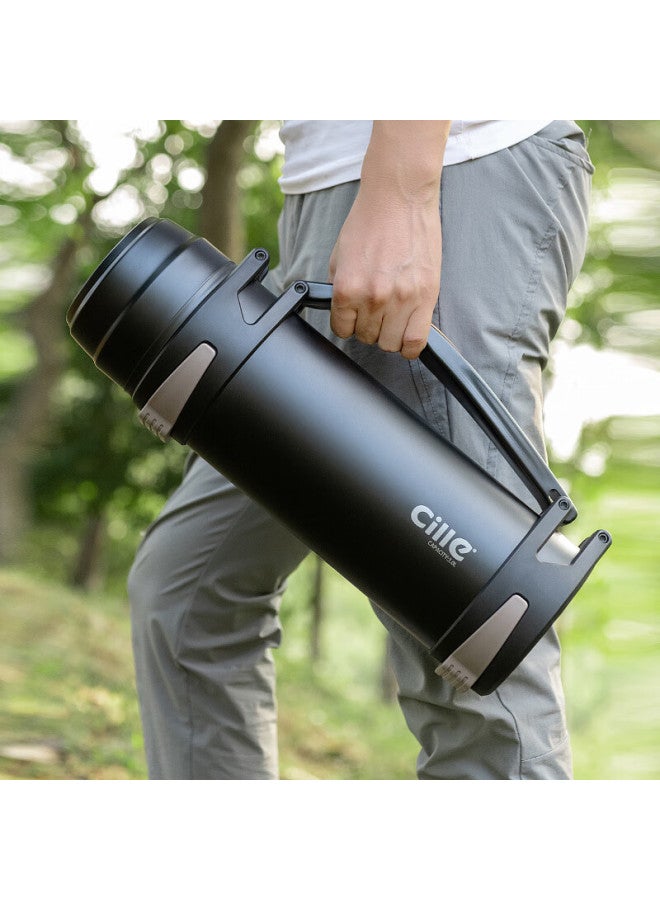 Cille Large Capacity Insulated Thermos 304 Stainless Steel Travel Camping Vacuum Insulated Water Bottle Outdoor Touring Thermos - Image 1