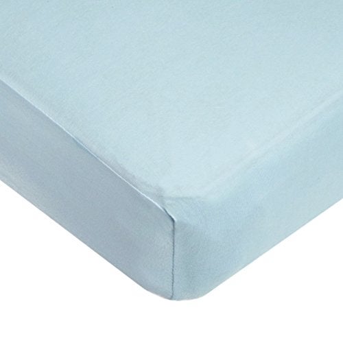 TL Care Fitted Crib Sheet 28" x 52", Soft Breathable Neutral 100% Cotton Jersey Sheet, Blue, for Boys and Girls, Fits Crib and Toddler Bed mattresses - Image 1