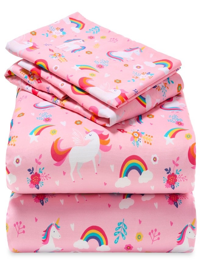 Joiedomi Kids Twin Sheet Set Unicorn - 3 Piece Soft Microfiber Bed Sheets - Deep Pocket Wrinkle Free, Cozy Toddler Bedding Set, Fade Resistant Breathable for Boys Girls Teens - Image 1