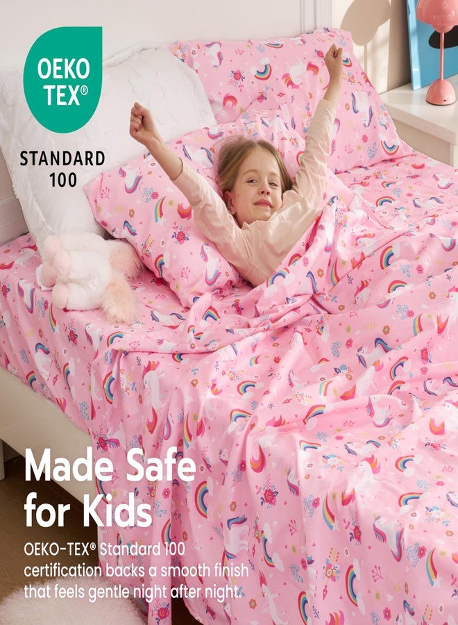 Joiedomi Kids Twin Sheet Set Unicorn - 3 Piece Soft Microfiber Bed Sheets - Deep Pocket Wrinkle Free, Cozy Toddler Bedding Set, Fade Resistant Breathable for Boys Girls Teens - Image 4