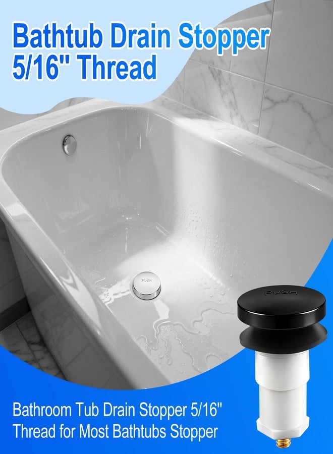Coolfell 1 Pack 5/16'' Thread Studs Bathtub Drain Stopper, Bathroom Tub Drain Stopper 5/16'' Thread for Most Bathtubs Stopper (Matte Black Cover) - Image 5