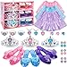 Mrabbitoo Princess Dress Up for Girls  Toddlers Clothes with Skirts Shoes Crown  Play Jewelry Princess Costume Toys for Girls Age 3456 Year Old Kids Shoes Role Play Gift Idea for Birthday Christmas - Image 2
