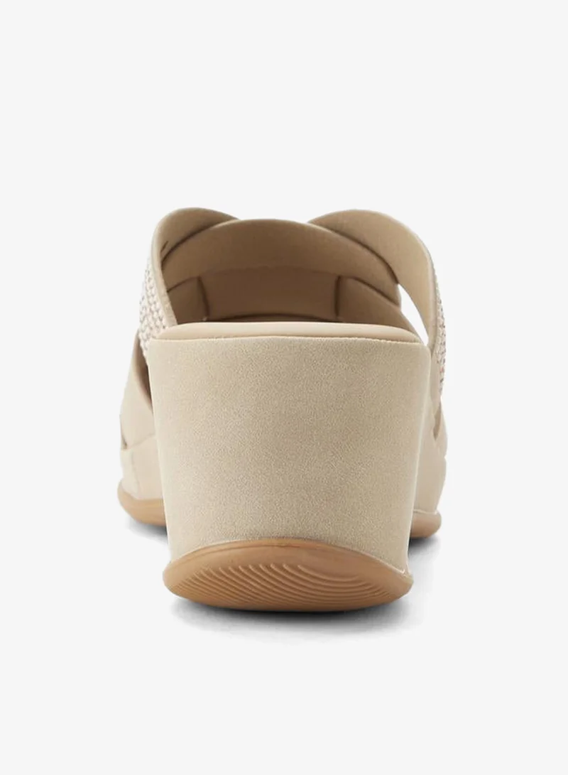 Le Confort BEIGE Embellished Strap Sandal for Women | Best Price UAE