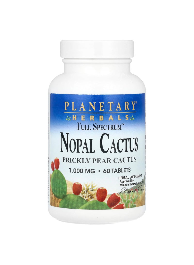 PLANETARY HERBALS Full SpectrumNopal Cactus, 60 Tablets