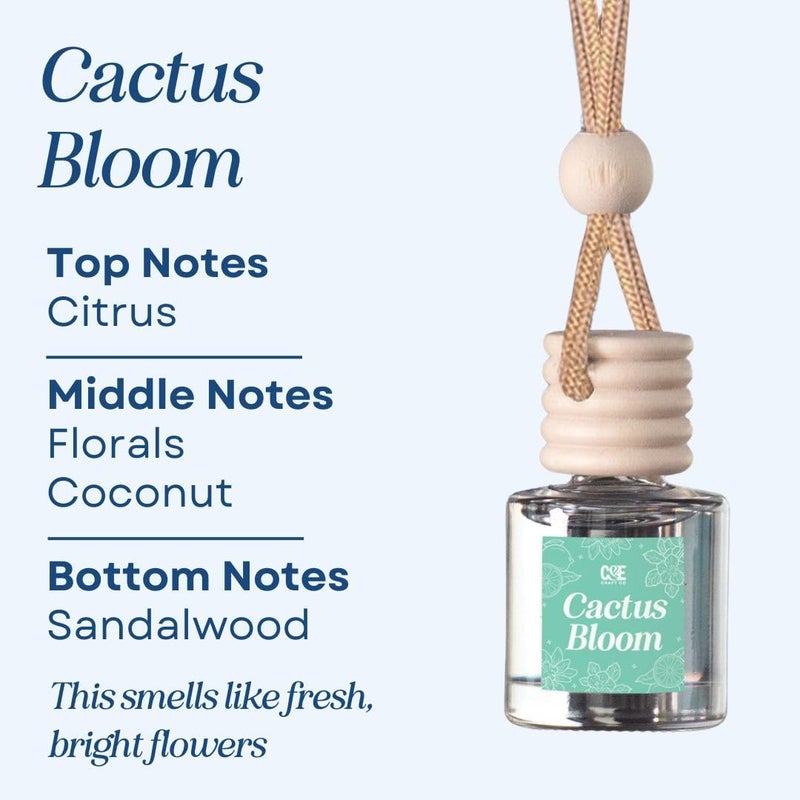 CE CRAFT زيت عطر معلق للسيارة من CANDECraftCo، معطر سيارة أوتوماتيكي للزيوت الأساسية، روائح علاج عطري ناشر للسيارة، طويل الأمد (زهرة الصبار + لافندر فانيليا) - Image 2