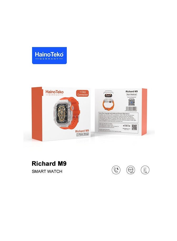Haino Teko Haino Teko Germany Richard M9 Smart Watch With 3 Pair Straps and 1 Protection case For Men - Image 2