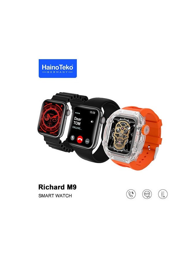 Haino Teko Haino Teko Germany Richard M9 Smart Watch With 3 Pair Straps and 1 Protection case For Men - Image 4