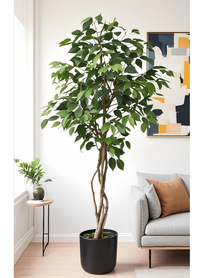180CM Artificial Banyan Tree, Artificial Ficus Trees for Indoor and Outdoor Use with Silk Leaves and PE Trunks, Artificial Banyan Trees as Decoration for Home, Office, Bedroom, Dining Room - Image 1