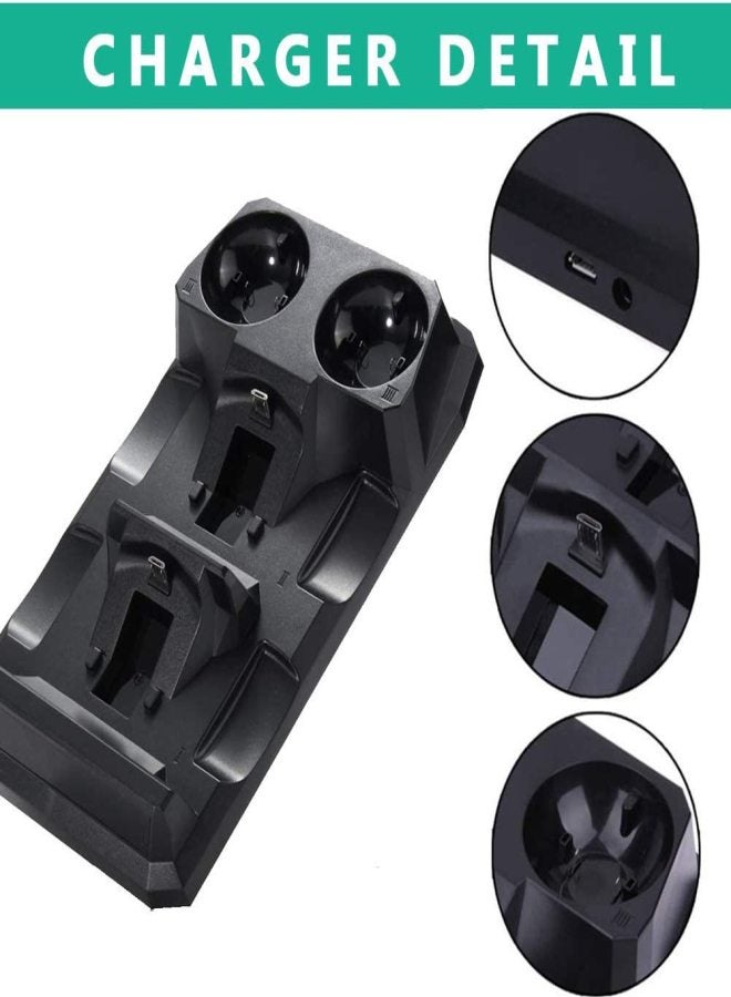 حامل وحدة تحكم PS4 MOVE رباعي الشحن، يشحن وحدة تحكم ألعاب PS4. - Image 5
