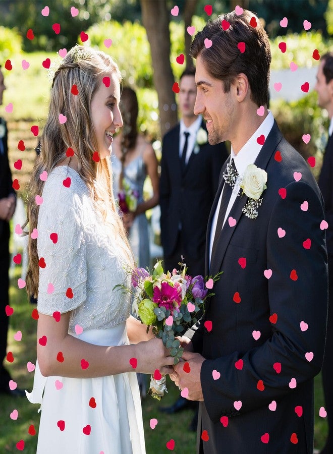 MARFOREVER 500pcs Mixed Three-Color Felt Confetti,Heart Confetti Bulk Felt Hearts Stickers, Red, Rose, Pink Valentine's Day Table Decorations and Party Sprinkles - Image 5