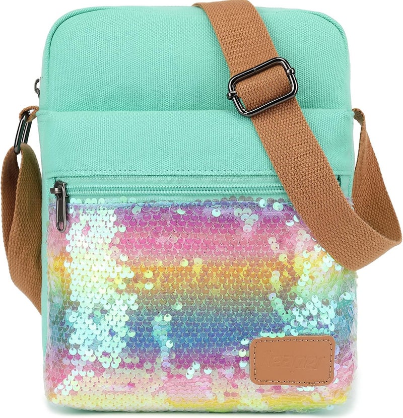 Leaper Girls Crossbody Purses for Kids 2 PCS Cross Body Bag Women Messenger Bag Girls Canvas Bag Cross Body Purse Set | for Kids, 2 PCS, Women - Image 2