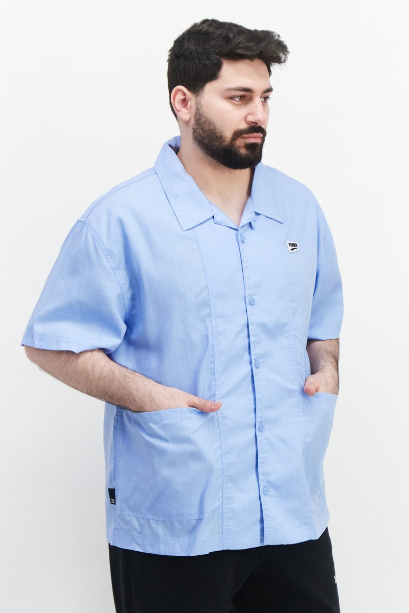 PUMA Men Relaxed Fit Brand Logo Training Polo Shirts, Blue  - Image 1