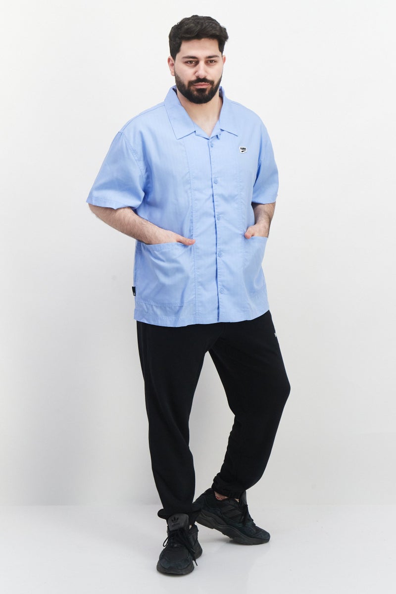 PUMA Men Relaxed Fit Brand Logo Training Polo Shirts, Blue  - Image 3