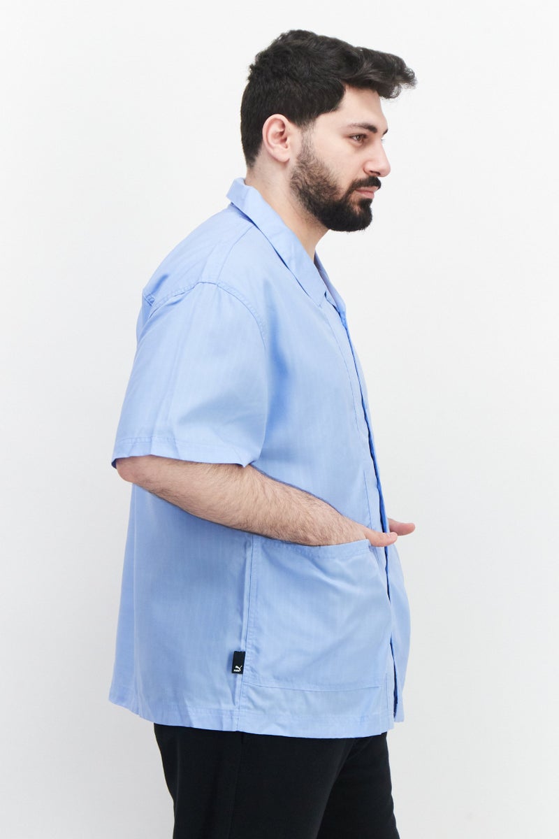 PUMA Men Relaxed Fit Brand Logo Training Polo Shirts, Blue - Image 2