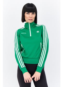 adidas Originals Women Sportswear Fit Training Half Zip Jacket, Green  - Image 1