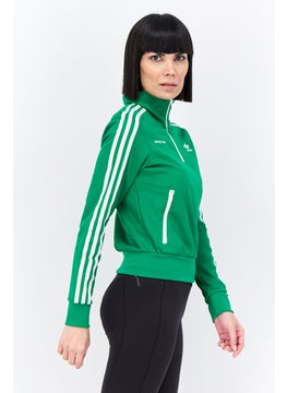 adidas Originals Women Sportswear Fit Training Half Zip Jacket, Green  - Image 2