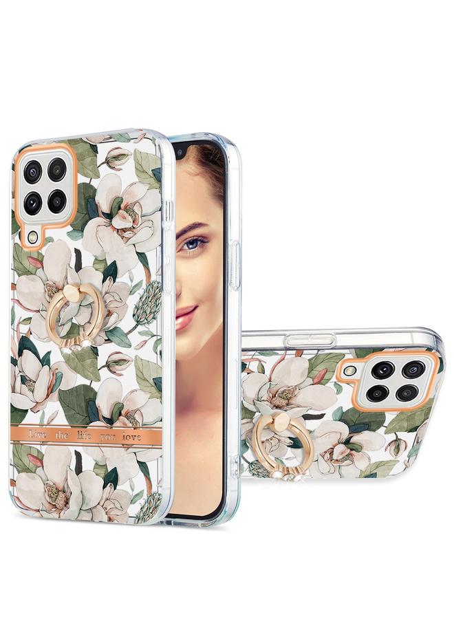 إيروريكس جراب لهاتف Samsung Galaxy A22 4G EU / M32 Global Ring IMD Flowers TPU - Image 1