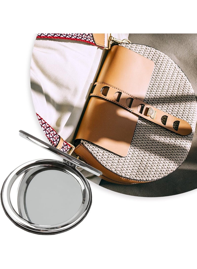 مرآة مكبرة محمولة ذات وجهين - مرآة مكياج صغيرة قابلة للطي للسفر، مرآة زينة محمولة وقابلة للتعديل للاستخدام في المحفظة والجيب والمكتب - Image 5