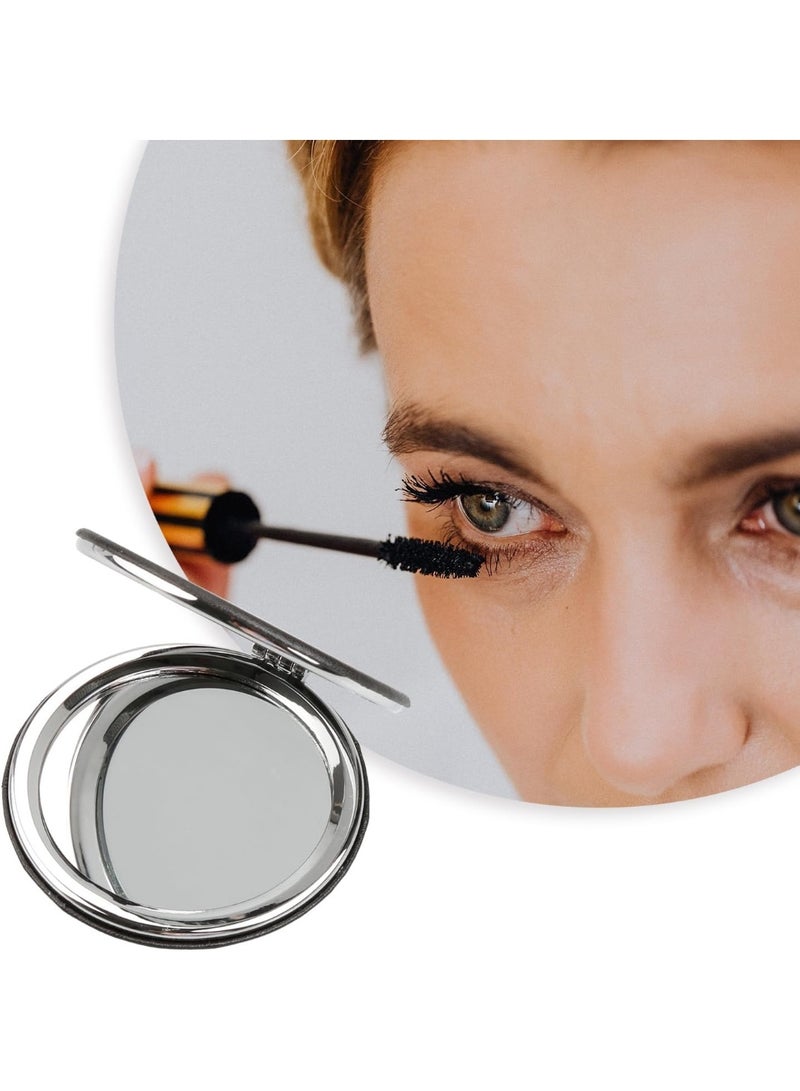 مرآة مكبرة محمولة ذات وجهين - مرآة مكياج صغيرة قابلة للطي للسفر، مرآة زينة محمولة وقابلة للتعديل للاستخدام في المحفظة والجيب والمكتب - Image 4