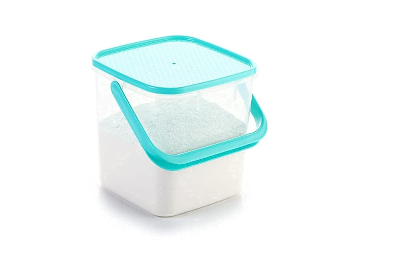 QUALIZA Plastic Storage Container set square for Rice Flour Food Grain Kitchen Storage air Tight Container with Handle Pack of 2 3 kg - Image 4