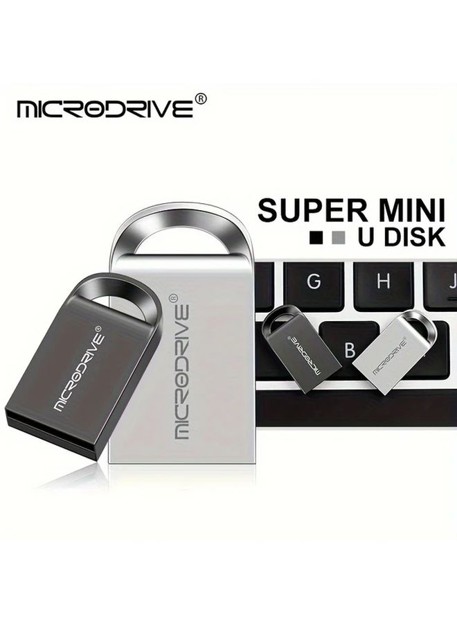 Mini USB Flash Drive 64GB USB 2.0 Pendrive Memory Stick With Key Ring Creative Gift Black - Image 2