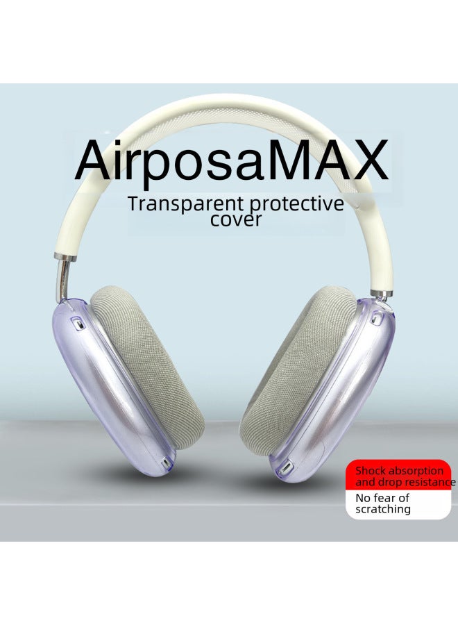Applicable To Apple Air Pods Max Bluetooth Wireless Headset Transparent Soft Shell Headset Transparent Protective Cover-Color:light Blue/outer Earmuffs-Model:Air Pods Max Naked  - Image 2