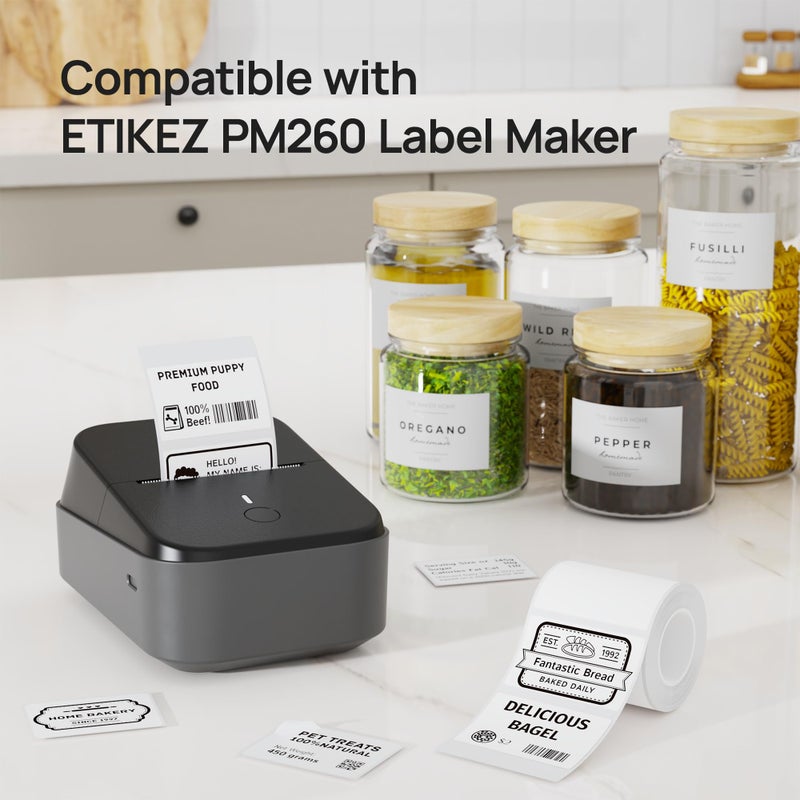 ETIKEZ Thermal Label for PM260 Printer, 1.57'' x 1.18'' (40x30mm) Thermal Tape, Waterproof, Multi-Purpose Label, 1 Roll of 230 Self-Adhesive Thermal Paper (White) - Image 3
