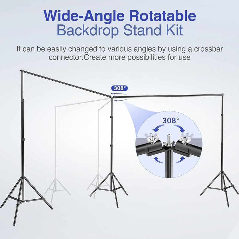 EMART Backdrop Stand, 20x7ft/6x2.1m(WxH) Large Adjustable Background Frame - Image 4