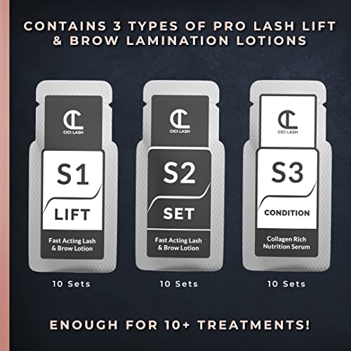 CICI Lash 10 Sets Of Lash Lift  Brow Lamination Lotions For Professionals  Instant Perming Lifting  Curling for Eyelashes  Eyebrows  Salon Results Lasting 68 Weeks  10 Semi Permanent Treatments Supplies - Image 5