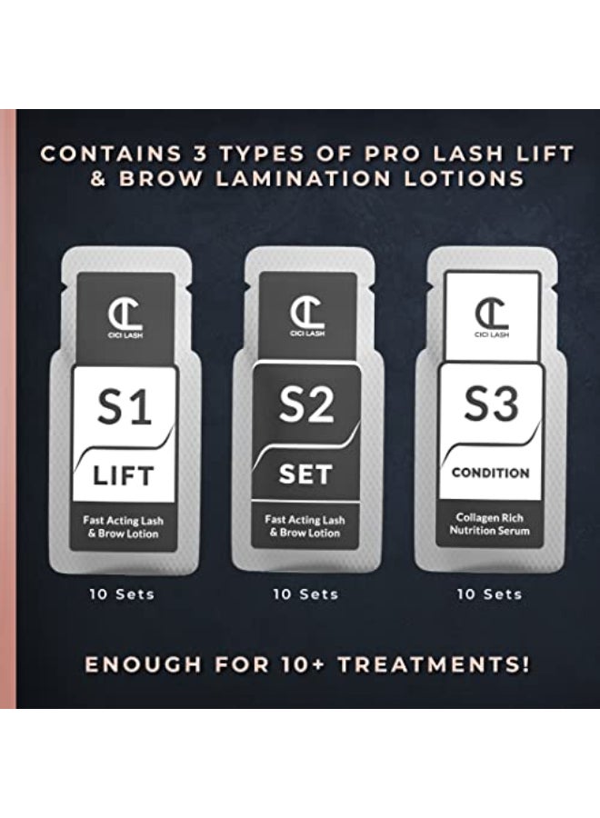 CICI Lash 10 Sets Of Lash Lift  Brow Lamination Lotions For Professionals  Instant Perming Lifting  Curling for Eyelashes  Eyebrows  Salon Results Lasting 68 Weeks  10 Semi Permanent Treatments Supplies - Image 4