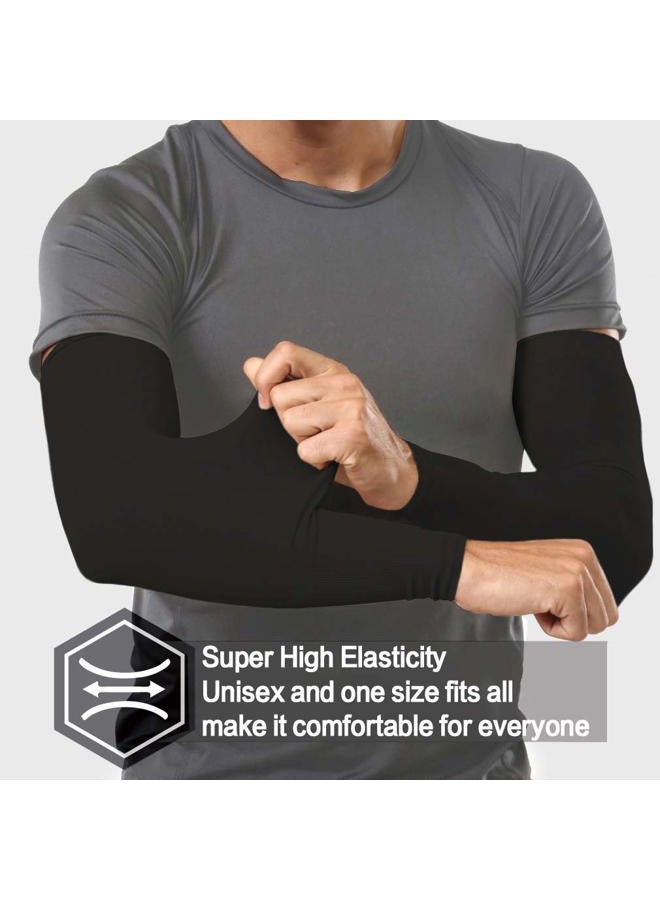 Feeke Arm Sleeves for Men and Women, Sleeves to Cover Arms for Men and Women 4-Pairs, White+black+grey-6 Pairs, L - Image 3