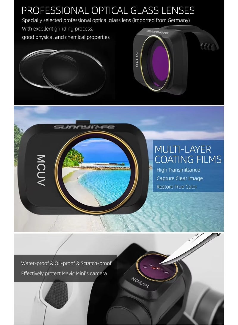Sunnylife Camera Lens Filter MCUV ND4 ND8 ND16 ND32 CPL ND/PL Filters for Mavic Mini（MCUV, CPL, ND4, ND8） - Image 3