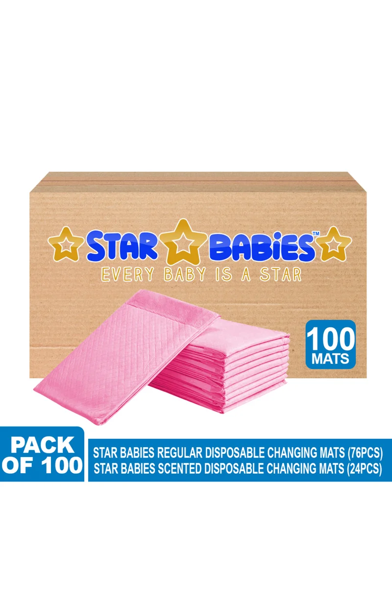 STAR BABiES Star Babies - Disposable Changing Mats 100 pcs - Pink