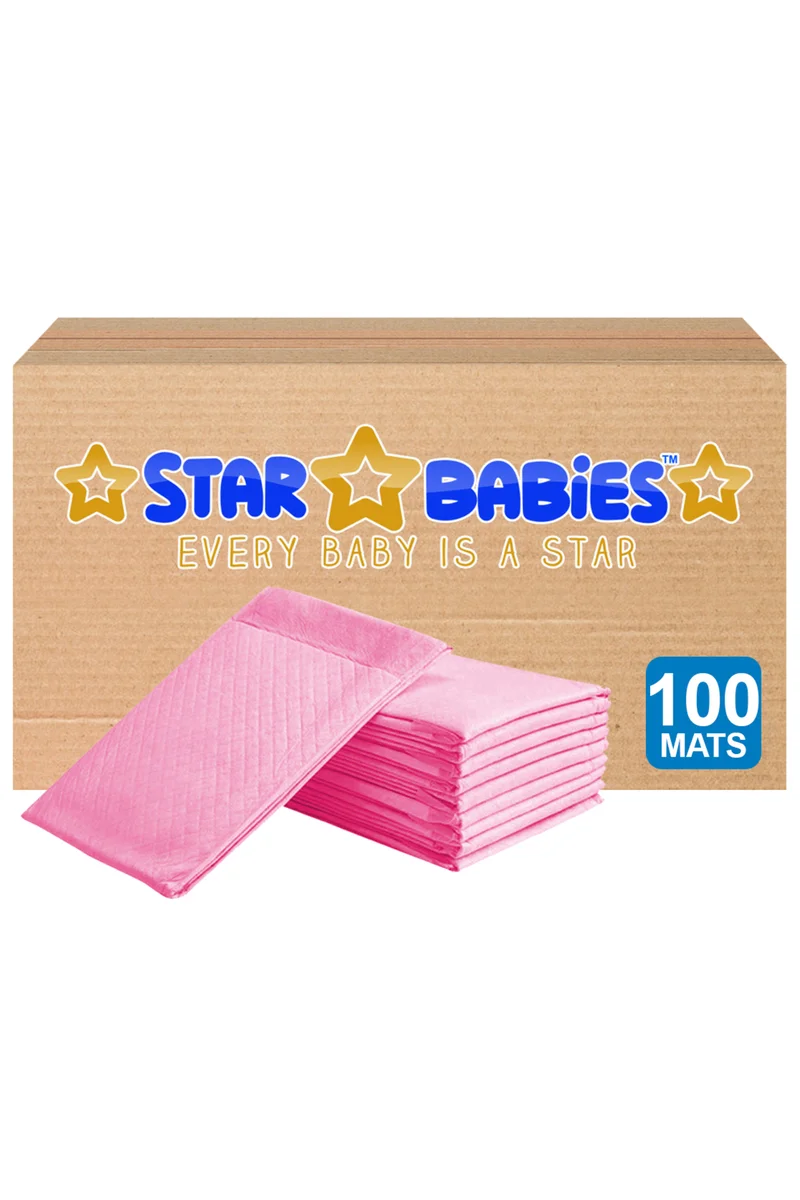 STAR BABiES Star Babies - Disposable Changing Mats 100 pcs - Pink