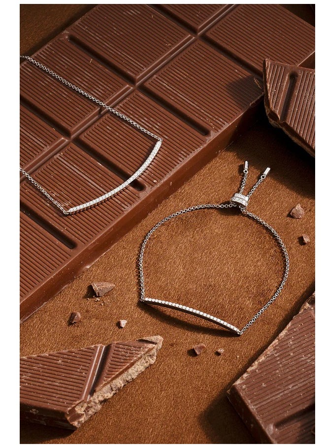 MONACO - APM Monaco Adjustable Necklace with Paved Arched Pendant - Image 1