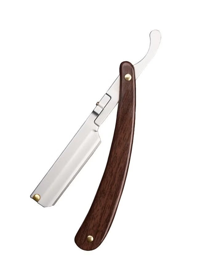 Razor Kit with 10 Blades Stainless Steel Professional Barber Cut Throat Razor, Premium Mens Single Blade Razor Shaver, Premium Quality Straight Edge Razor, Beard Shaper Trimmer, Leather Pouch Included