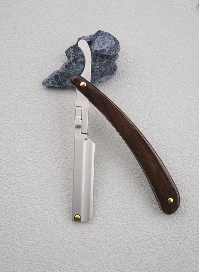 Razor Kit with 10 Blades Stainless Steel Professional Barber Cut Throat Razor, Premium Mens Single Blade Razor Shaver, Premium Quality Straight Edge Razor, Beard Shaper Trimmer, Leather Pouch Included