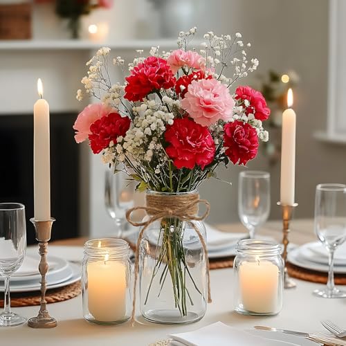 ASHELYULLA Vintage Glass Vases for Flowers, Set of 6 Clear Vases for Farmhouse Wedding Centerpiece Cylinder Bottle for Reception Table Decoration Home Decor Floral Arrangements - Image 5