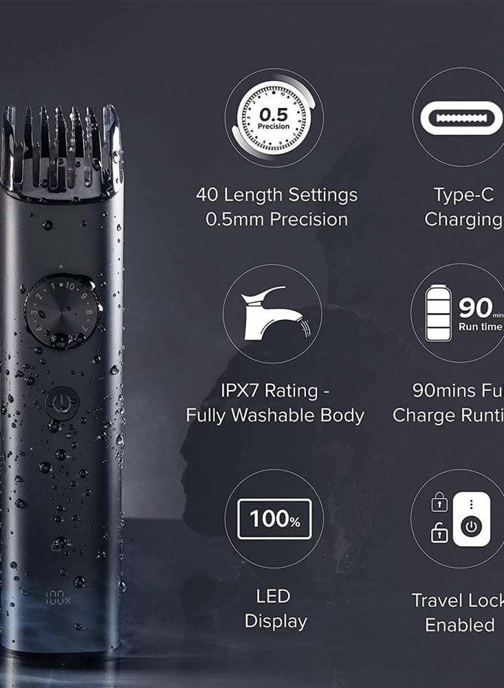 Xiaomi Trimmer for men Grooming Kit Pro Hair, Body All in One Professional Styling Trimmer, Body Groomer, Nose & Ear Hair Trimming, Hair Clippers, Beard Combs, Quick Charge & 90 Mins Run Time black color - Image 3