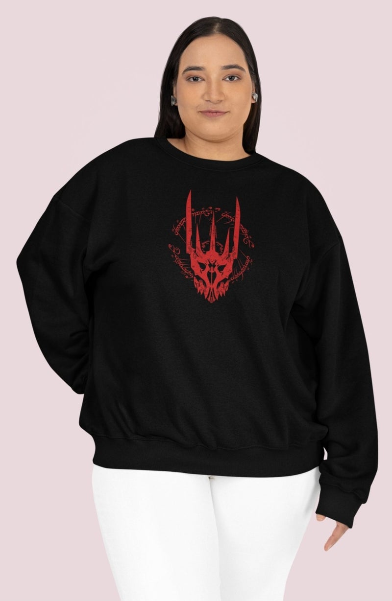 Fuddy Moda Fuddy Fashion Lord of the Rings Back Printed Hoodless Sweatshirt, Oversize Lord of Rings Printed Sweat - Image 4