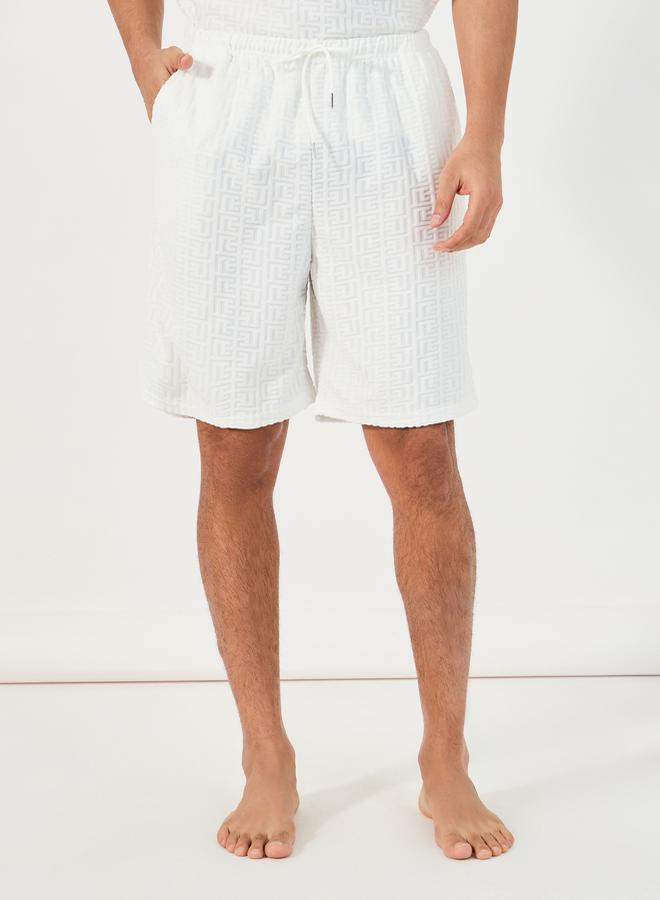 Styli Textured Short Sleeve T-Shirt & Shorts Set  - Image 4