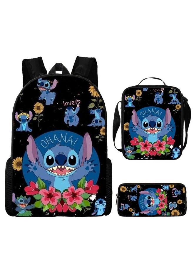 Stitch Primary And Secondary School Students' Three-Piece Backpack 29*42*16c