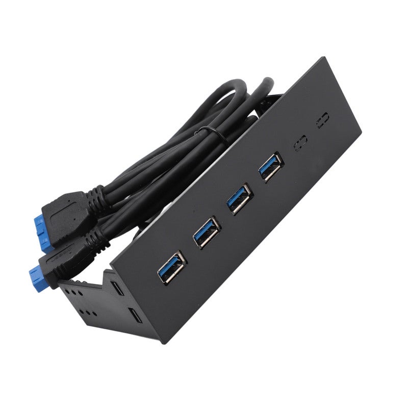 مركز اللوحة الأمامية USB 3.0 بـ 4 منافذ وسرعة 5 جيجابت في الثانية - لوحة أمامية متينة لمحرك الأقراص الضوئية مقاس 5.25 بوصة مصنوعة من بلاستيك ABS لهيكل سطح المكتب - Image 3