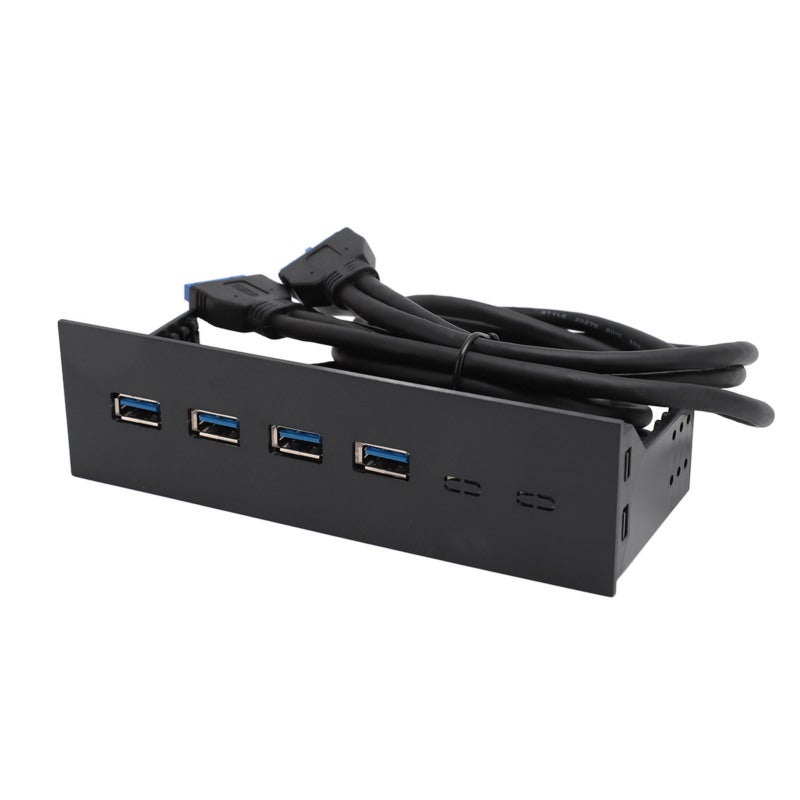 مركز اللوحة الأمامية USB 3.0 بـ 4 منافذ وسرعة 5 جيجابت في الثانية - لوحة أمامية متينة لمحرك الأقراص الضوئية مقاس 5.25 بوصة مصنوعة من بلاستيك ABS لهيكل سطح المكتب - Image 2