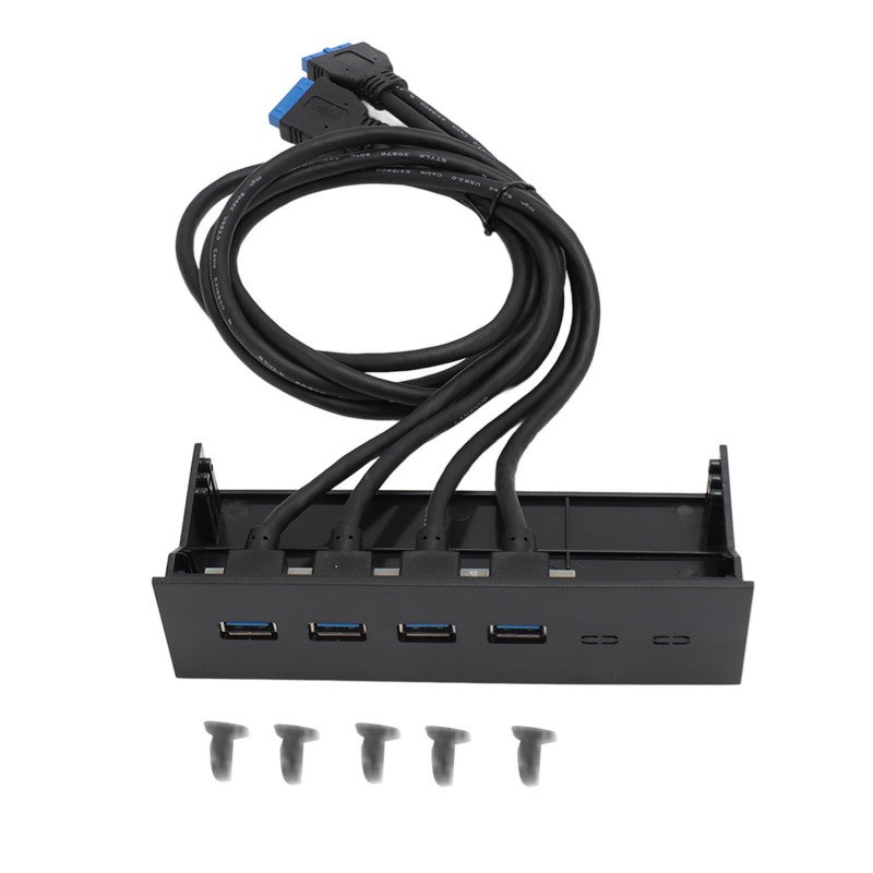 مركز اللوحة الأمامية USB 3.0 بـ 4 منافذ وسرعة 5 جيجابت في الثانية - لوحة أمامية متينة لمحرك الأقراص الضوئية مقاس 5.25 بوصة مصنوعة من بلاستيك ABS لهيكل سطح المكتب - Image 1