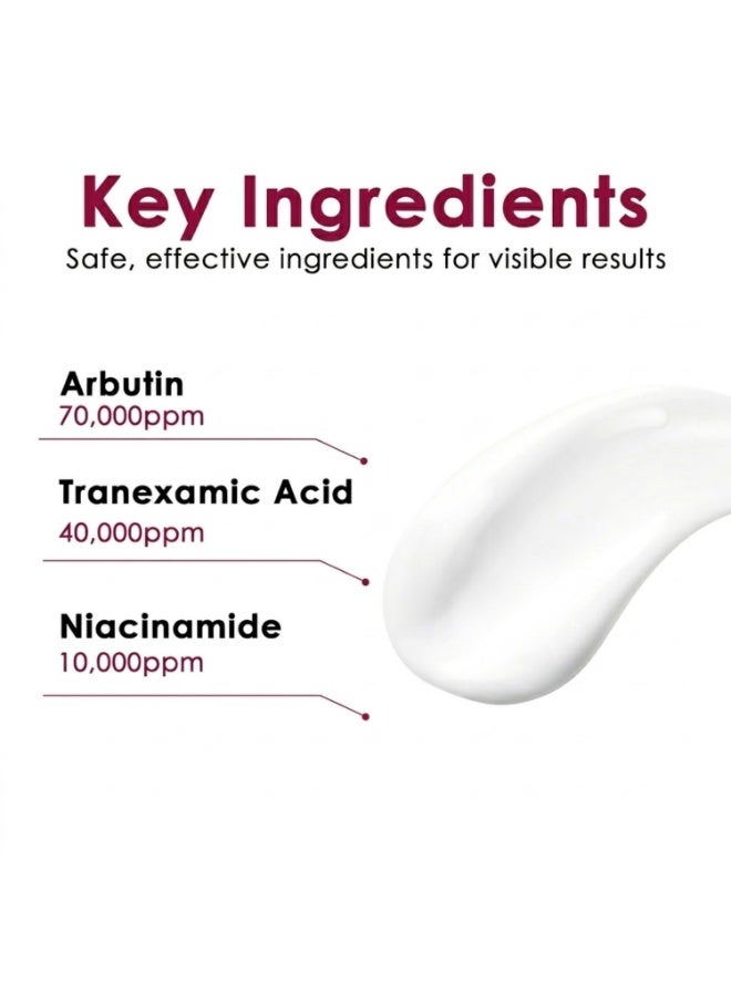 Mudassir Gulzar Arbutin Cream 50ml – Arbutin 7% + Tranexamic Acid 4% (70,000ppm) with Niacinamide & Glutathione, Brightening Face Cream for Even Skin Tone & Skin Clarity, Arbutin 7 Tranexamic Acid 4 Cream - Image 5