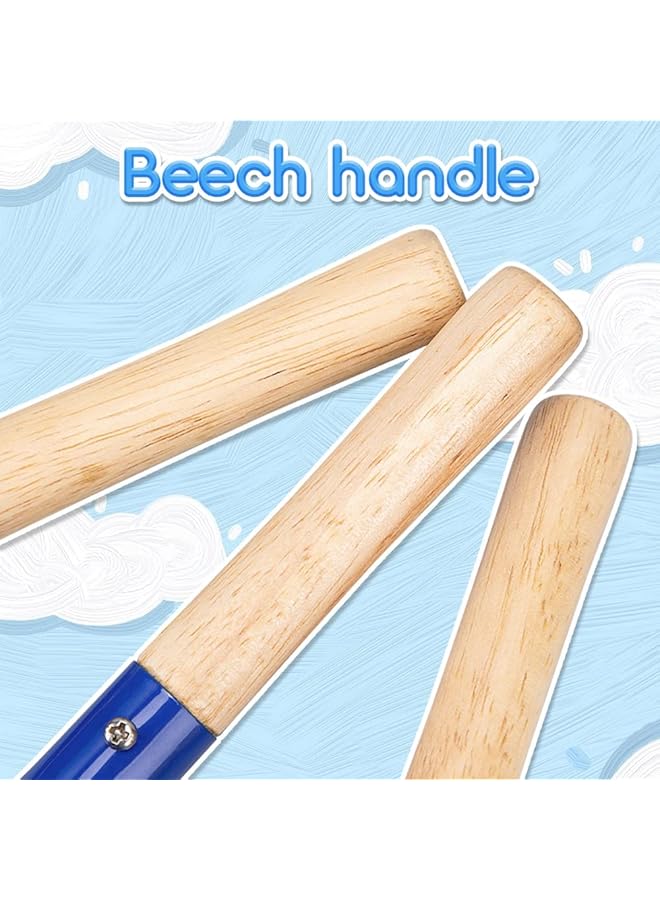 Excefore Beach Toy Set 6 Piece Kids Beach Tools With Spoon Shovel Rake Weed Fork Trowel Dirt Digging Toys Metal Beach Toys With Wooden Handles For Children - Image 3