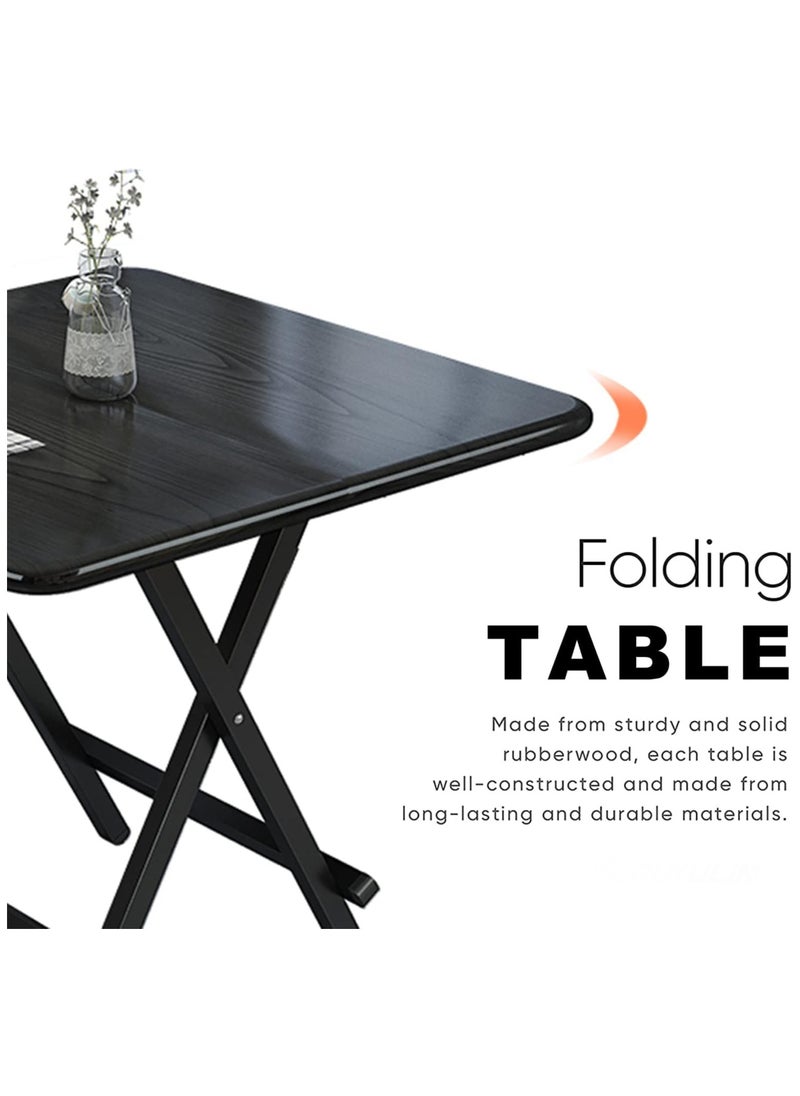 CityRiya-Long - Foldable Dining Table Kitchen Dining Table Home Folding Table 60*60cm Portable Dinner Table Camping Table Picnic Table Space Saving Dining Table for Dining Room, Kitchen, Restaurant - Image 1