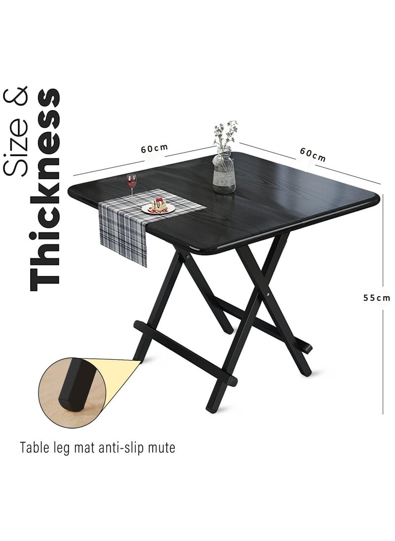 CityRiya-Long - Foldable Dining Table Kitchen Dining Table Home Folding Table 60*60cm Portable Dinner Table Camping Table Picnic Table Space Saving Dining Table for Dining Room, Kitchen, Restaurant - Image 1