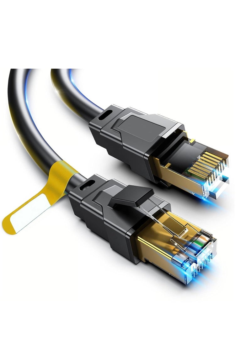Loxira Cat 8 Ethernet Cable, 5 Meters, High Speed Flat Network Cable Shielded with Gold Plated RJ45 Connector, 30AWG LAN Gaming Ethernet Cable 40Gbps 2000MHz Fits PS4, PS5, Ethernet Switch, Router, Modem - Image 1